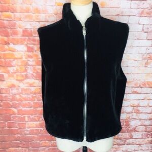 Vintage Skea Black Reversible Faux Fur Vest